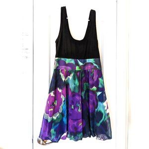 Express Mini Dress w Soft Pima Cotton Jersey Top & Floral Bubble Skirt
